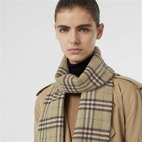 burberry check wool cashmere scarf